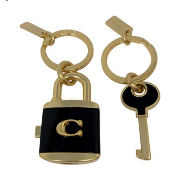 Coach C1679 Lock + Key Valet Keychains, IM/Black - Picture 1 of 4